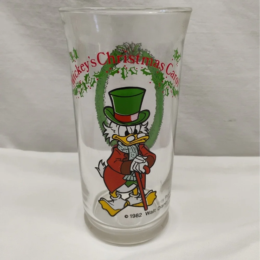 Vintage 1982 Mickey's Christmas Carol Glass Scrooge McDuck Disney Coca Cola Coke